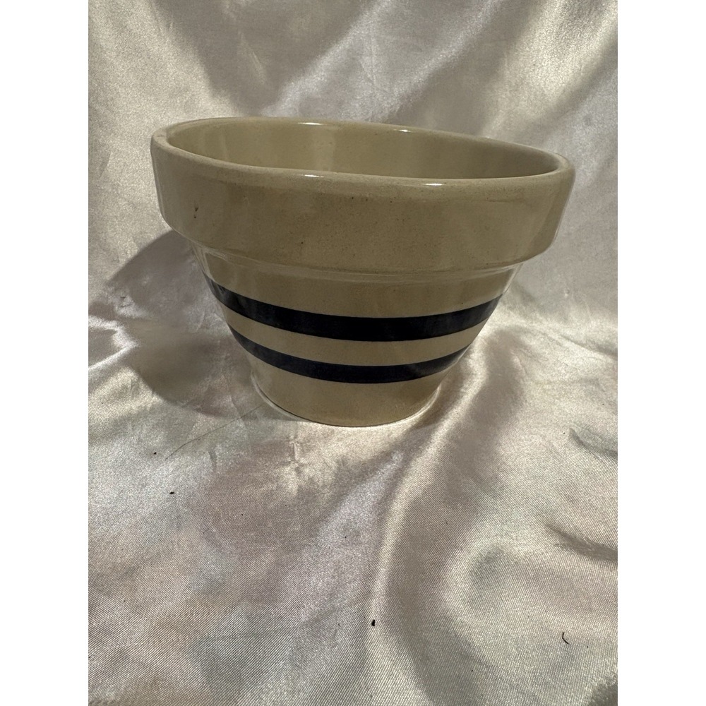 Vintage RRP Co 6 Inch Mixing Bowl Double Blue Stripe Robinson Ransbottom Ohio